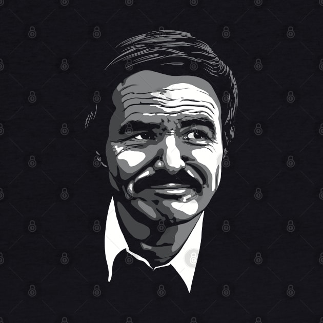 Burt Reynolds greyscale by @johnnehill